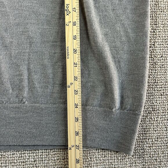 Brooks Brothers V-Neck Sweater Mens XL Gray Long Sleeve Italian Yarn Merino Wool - Picture 6 of 8